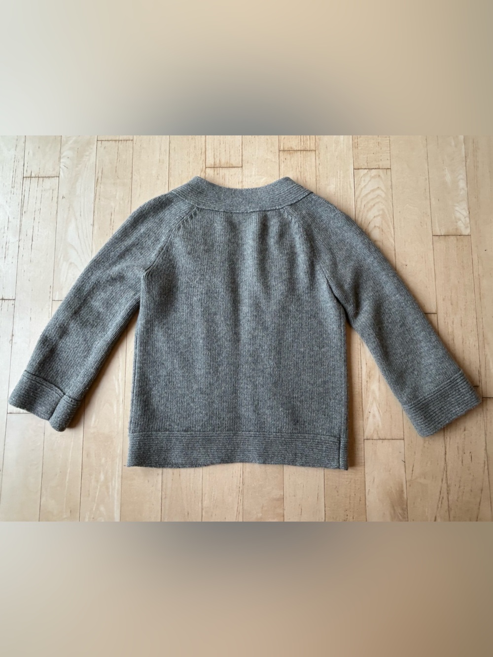 J. Crew Open Front Chunky Ribbed Cardigan Wool/Cashmere Heather Gray Medium - Picture 4 of 14